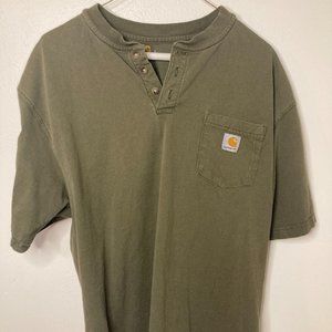 Carhartt T Shirt Mens Large Green Short Sleeve Workwear